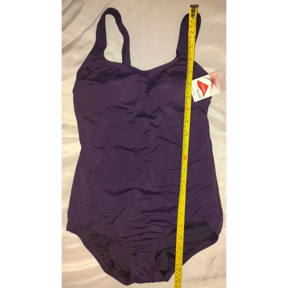NWT Lands' End Women's Tugless One Piece Swimsuit Size 4 UPF 50 RN 62830 Purple - Picture 5 of 7
